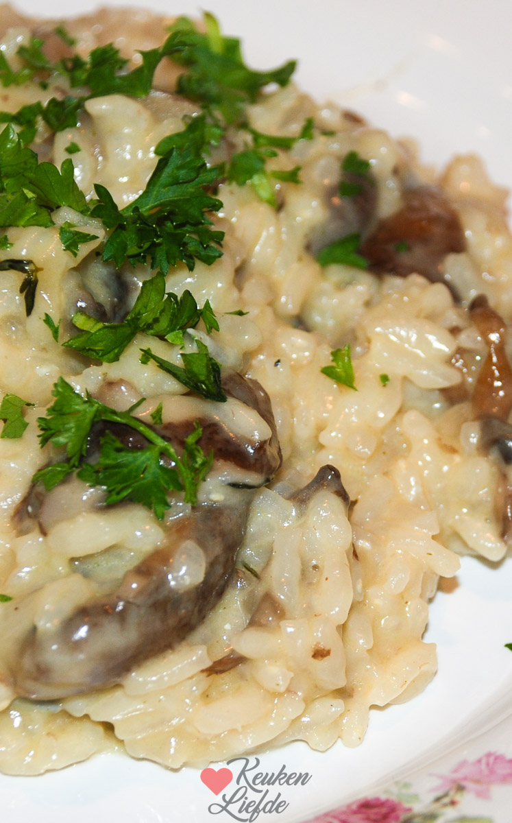 Risotto met paddenstoelen en gorgonzola