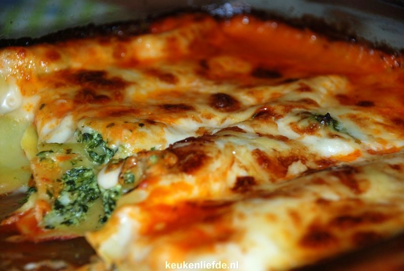 Cannelloni met spinazie à la crème en ricotta