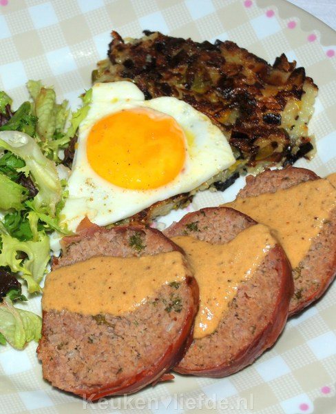 Gehaktbrood met parmaham