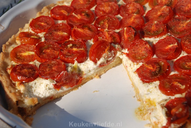 Tomatentaart met geitenkaas