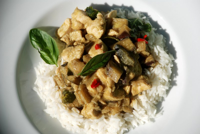 Groene curry met kip