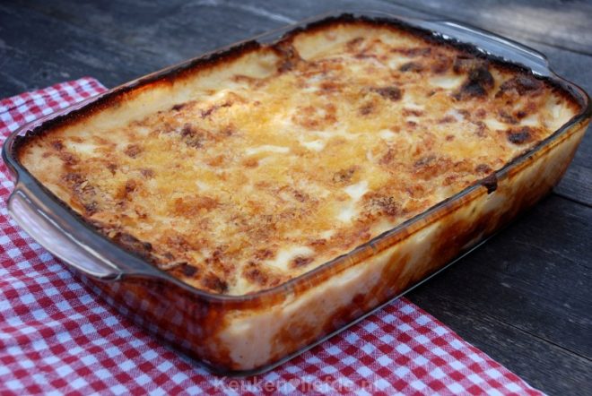 Bloemkool ovenpasta met ham-kaassaus