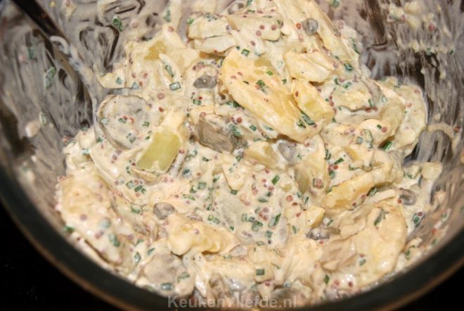 Duitse aardappelsalade met slagroom