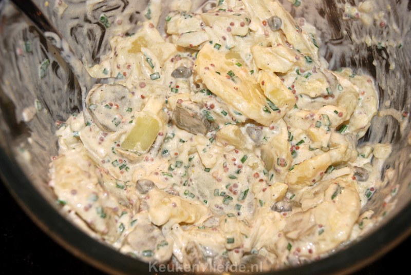 Duitse aardappelsalade met slagroom