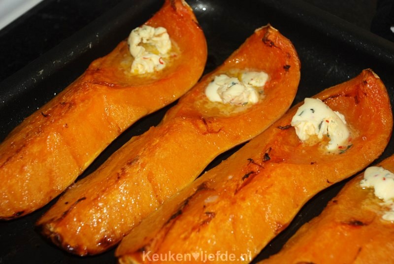 Geroosterde flespompoen met chiliboter