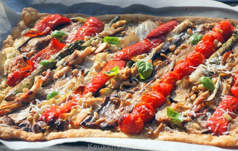 Italiaanse plaattaart met gegrilde groenten