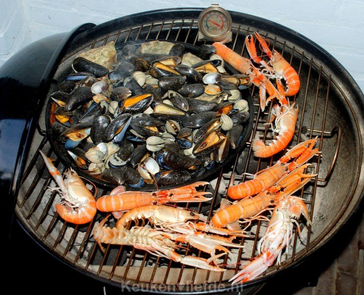 Zeevruchten van de barbecue