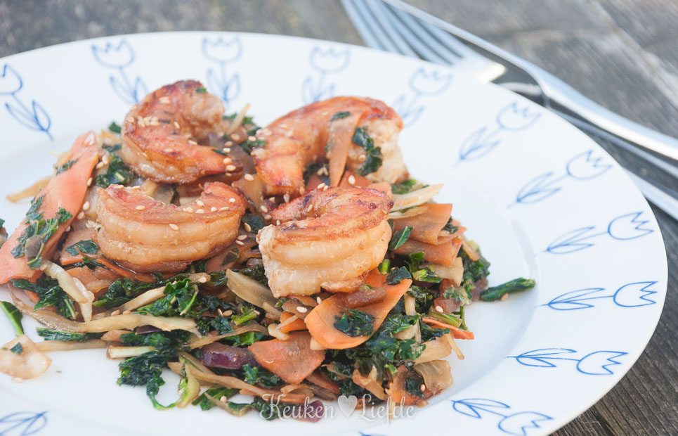 Slank & Snel: boerenkoolroerbak met garnalen