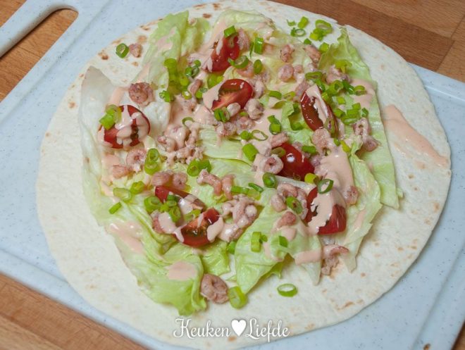 Lunchwrap met Hollandse garnalen