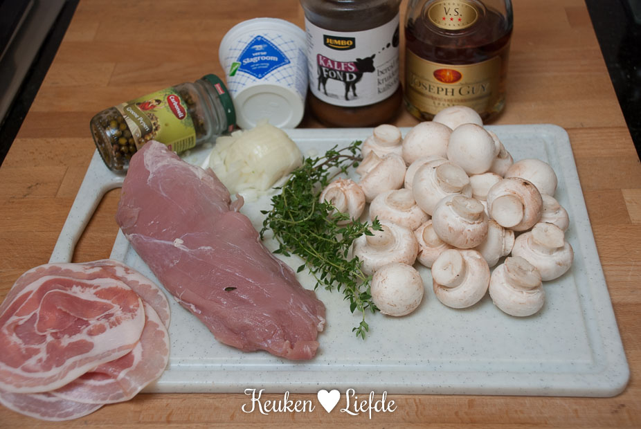 Varkenshaas medaillons met champignonroomsaus