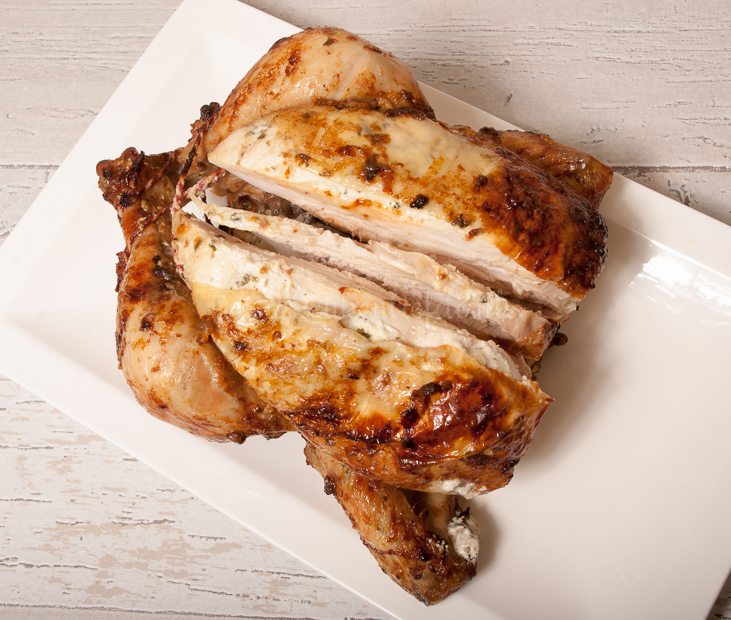 Kip uit de oven met crème fraîche en dragon