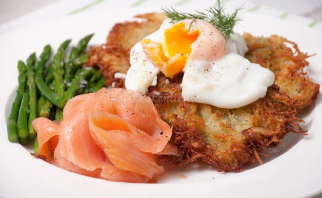 Aardappelkoekjes met zalm