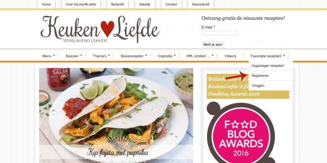 Favoriete recepten opslaan en bewaren