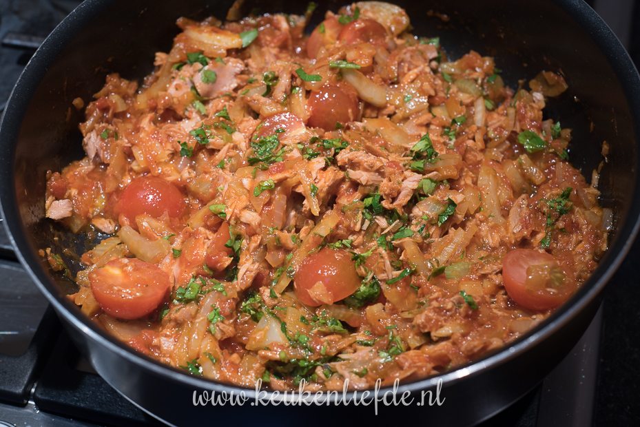 Griekse pasta met venkel, tonijn en feta