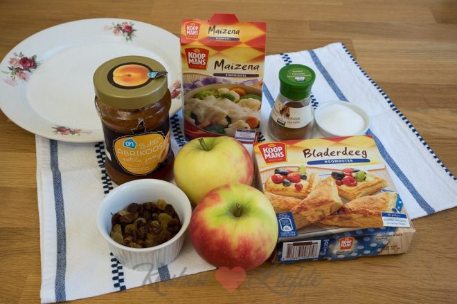 Schil en snij de appels