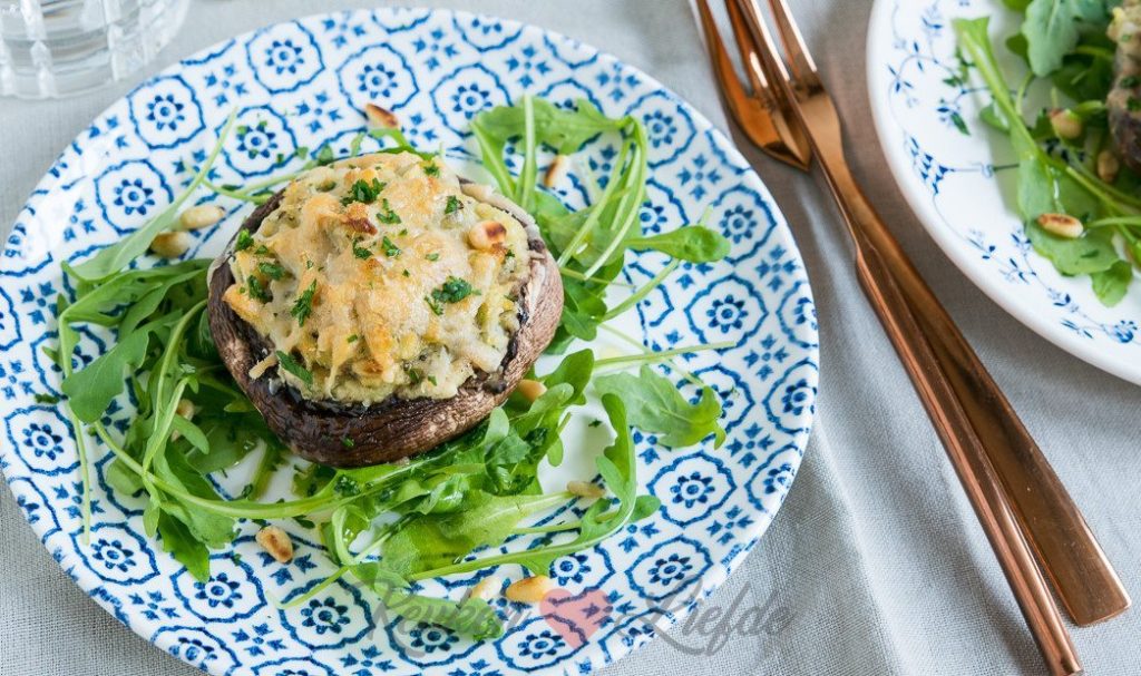 Gevulde portobello met truffelpuree