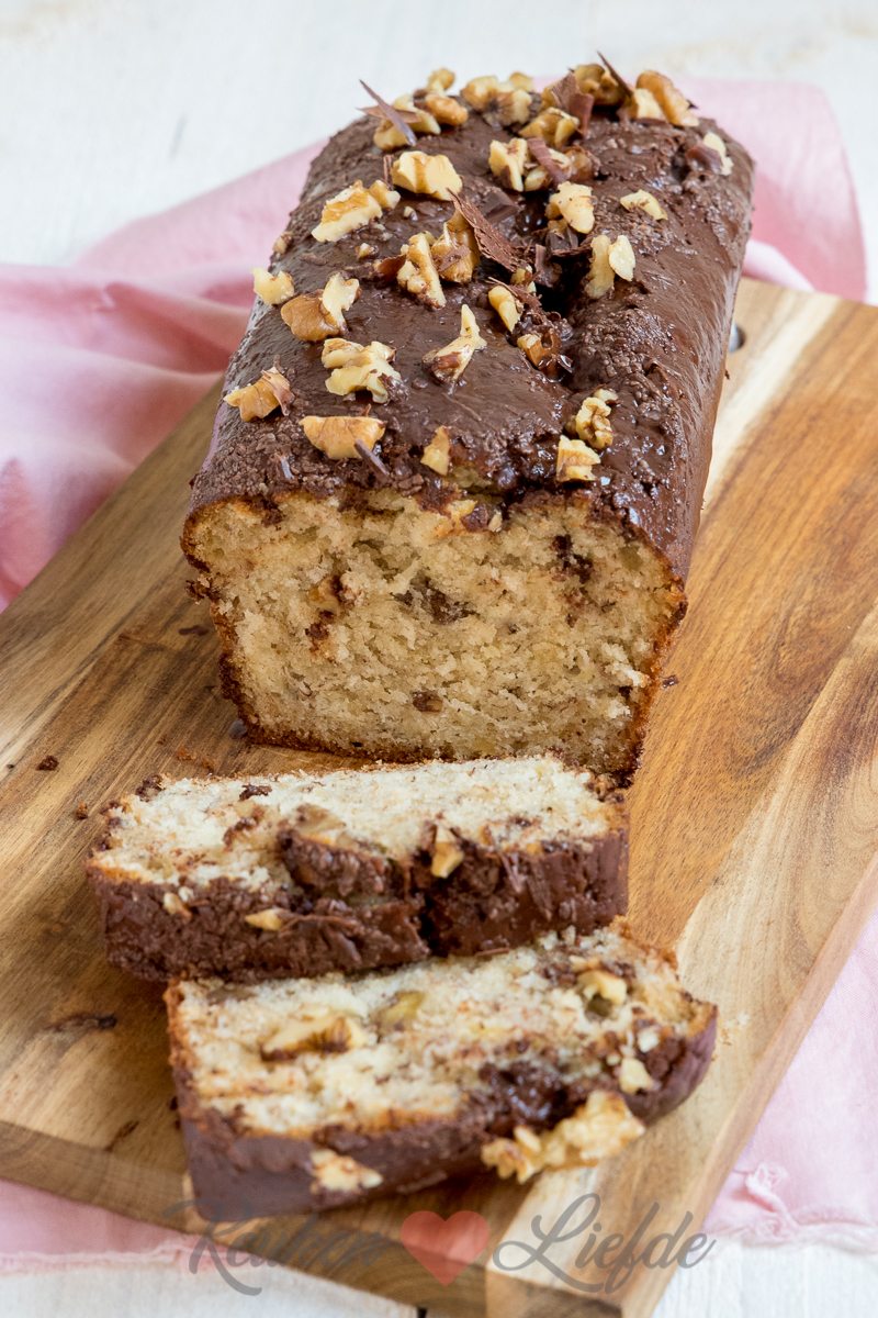 Bananenbrood met walnoot en chocolade
