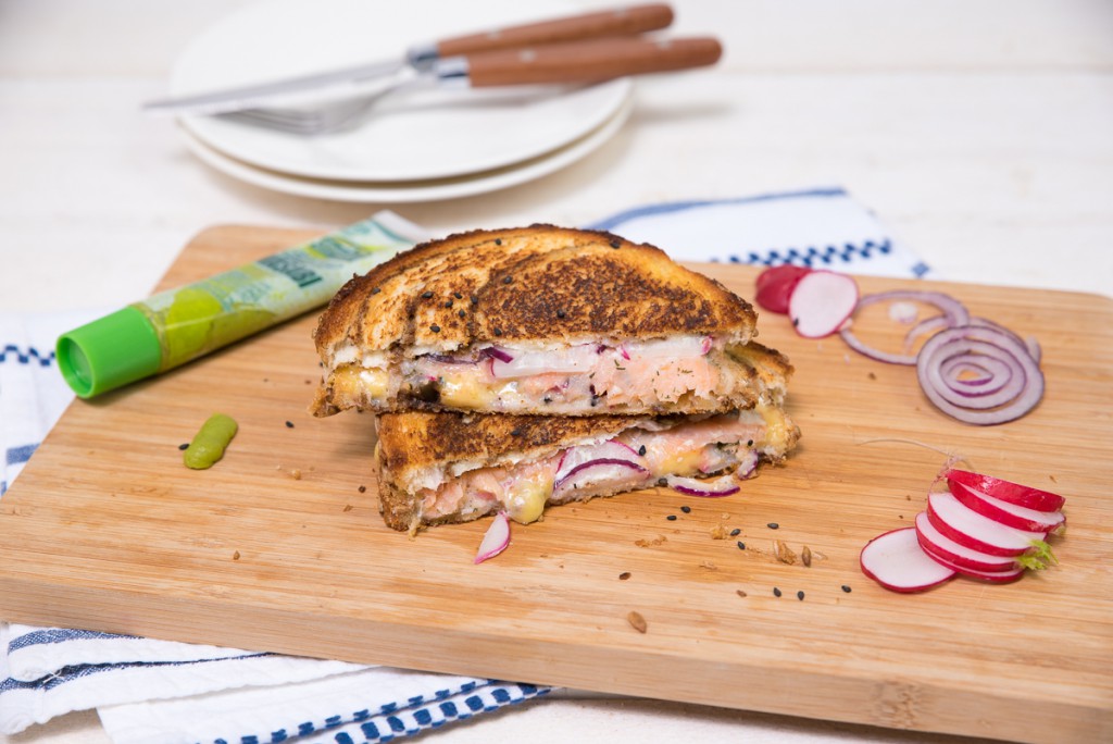 Tosti met zalm en wasabiroomkaas