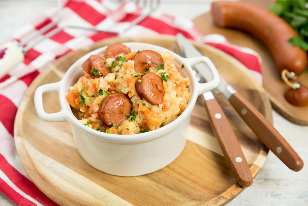 Hutspot met pittige rookworst