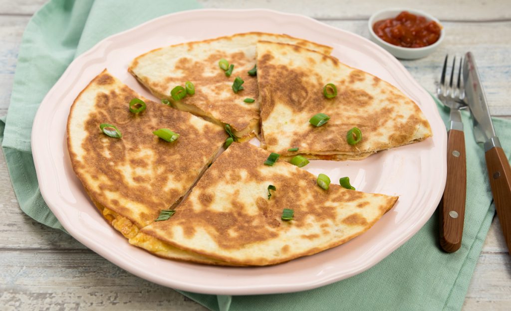 Quesadilla met ham en kaas