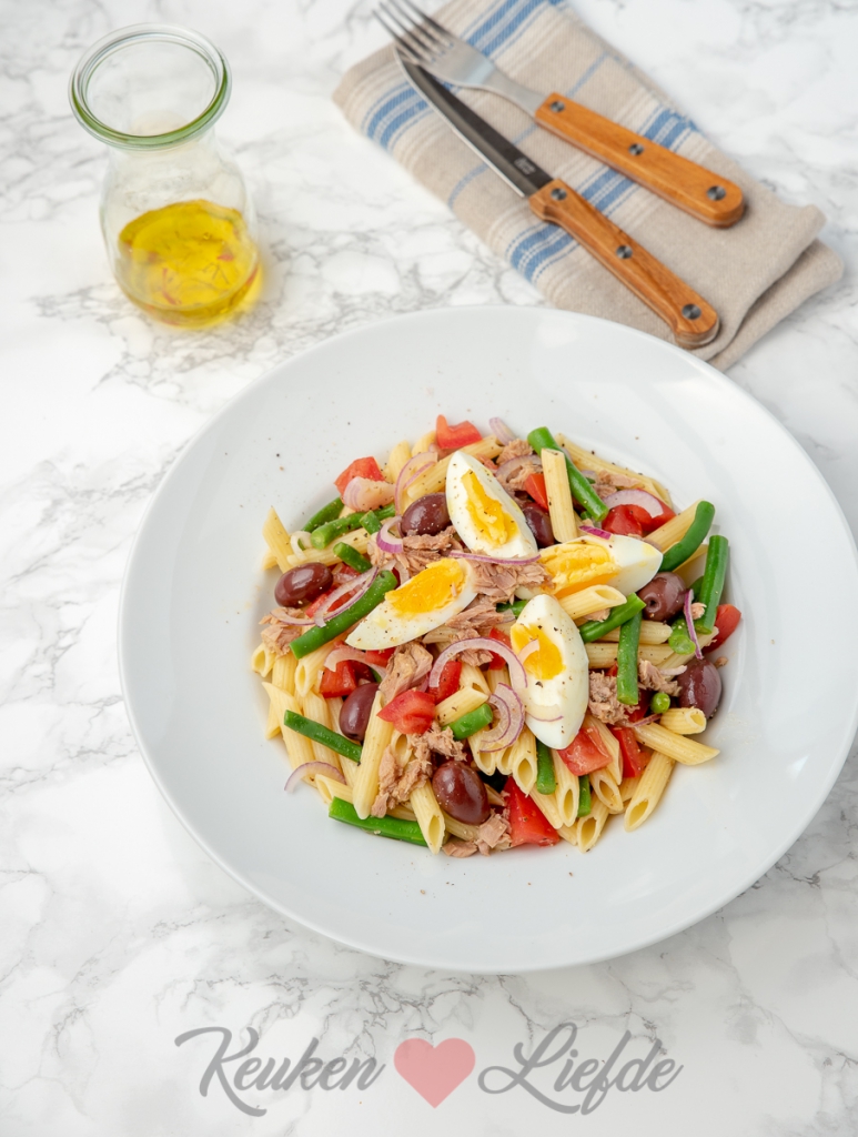 Pastasalade met sperziebonen en tonijn Pastasalade met sperziebonen en tonijn