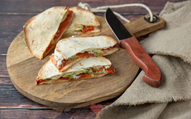 Gerookte zalm quesadilla
