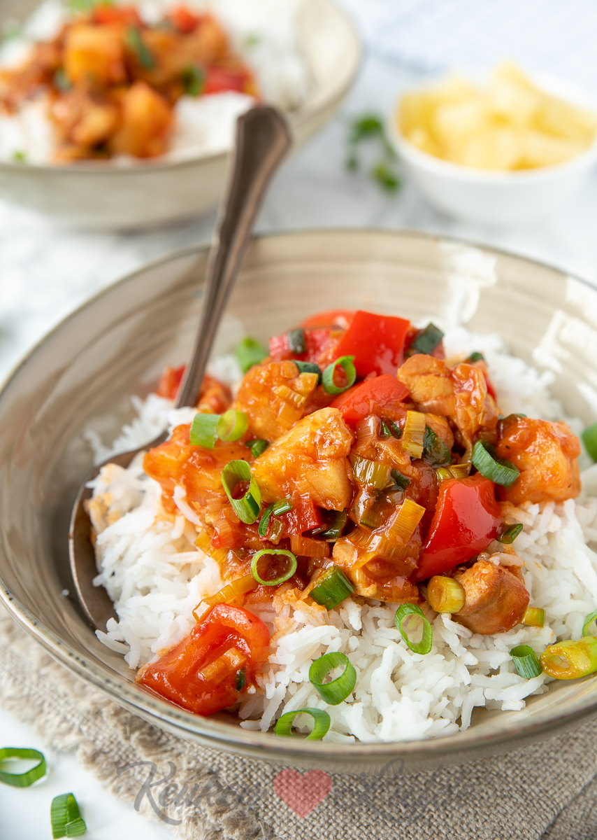 Kip Hawaï met rijst Kip Hawaï met rijst