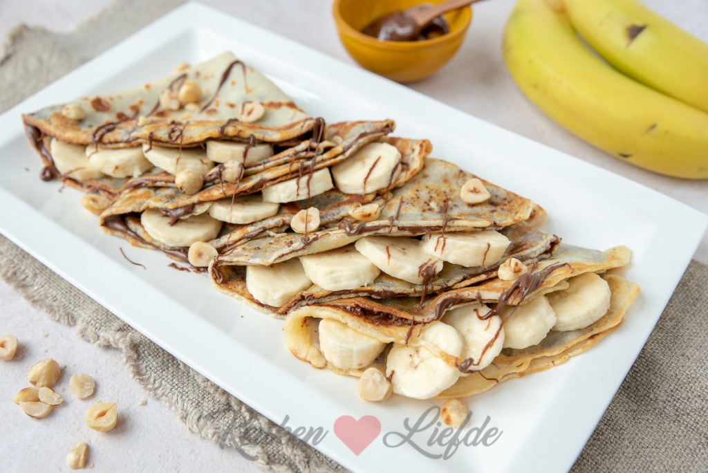 Flensjes met Nutella en banaan