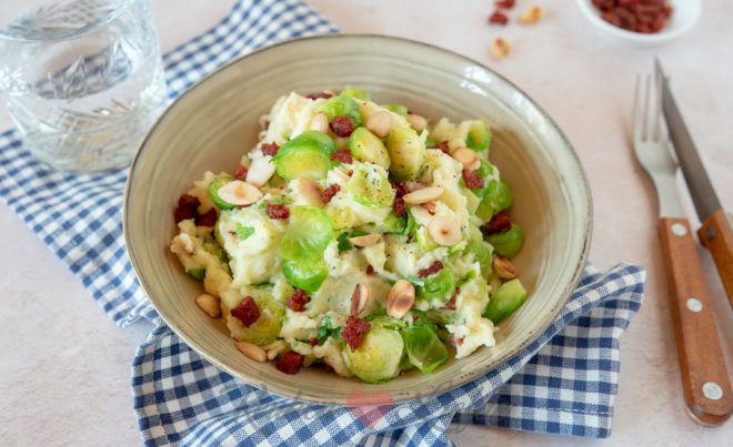 Spruitjes stamppot met krokante chorizo