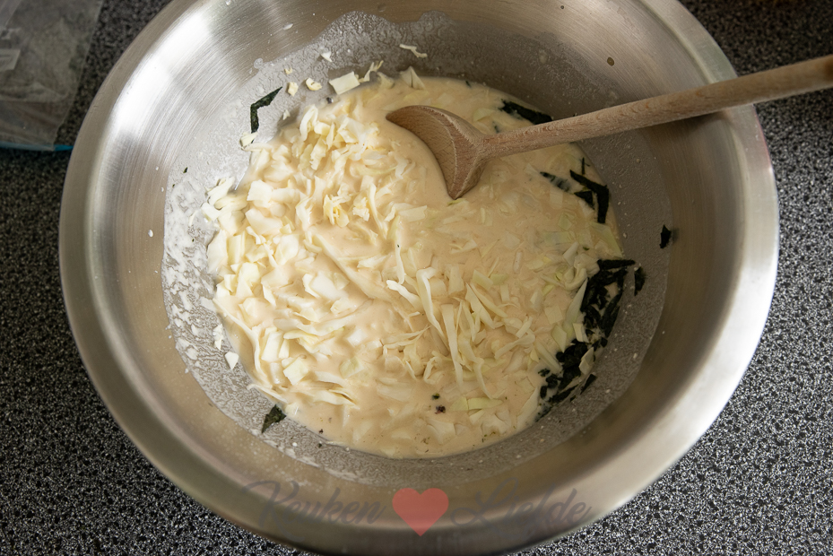 Japanse pannenkoek met witte kool