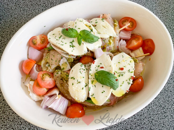 Gevulde kip met pesto en mozzarella