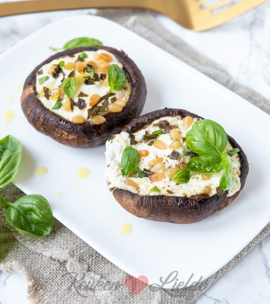 Gevulde portobello met geitenkaas Gevulde portobello met geitenkaas