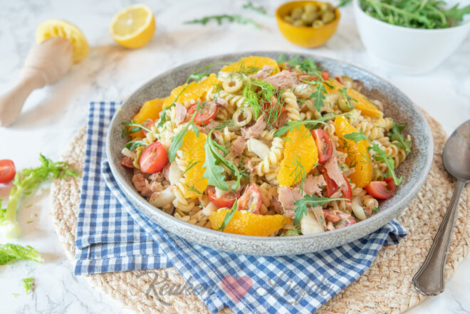 Pastasalade met tonijn en venkel