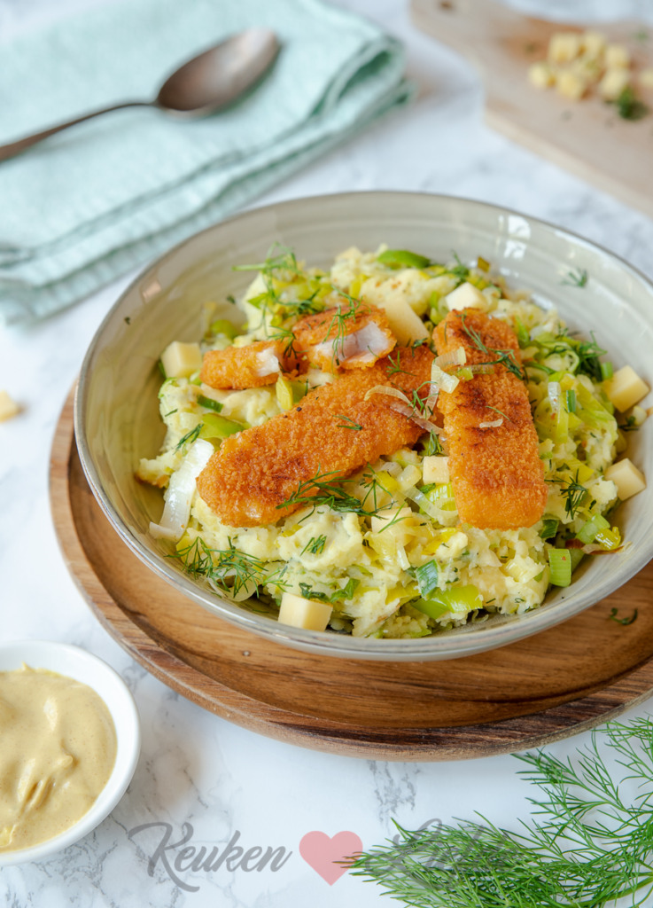 Preistamppot met vissticks Preistamppot met vissticks