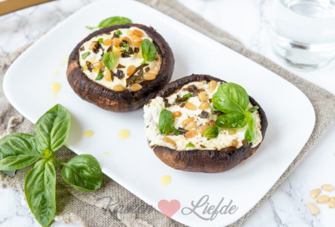 Gevulde portobello met geitenkaas