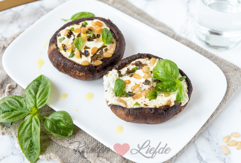 Gevulde portobello met geitenkaas