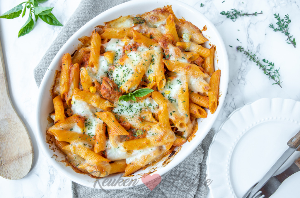 Pasta gratin met courgette en tonijn Pasta gratin met courgette en tonijn