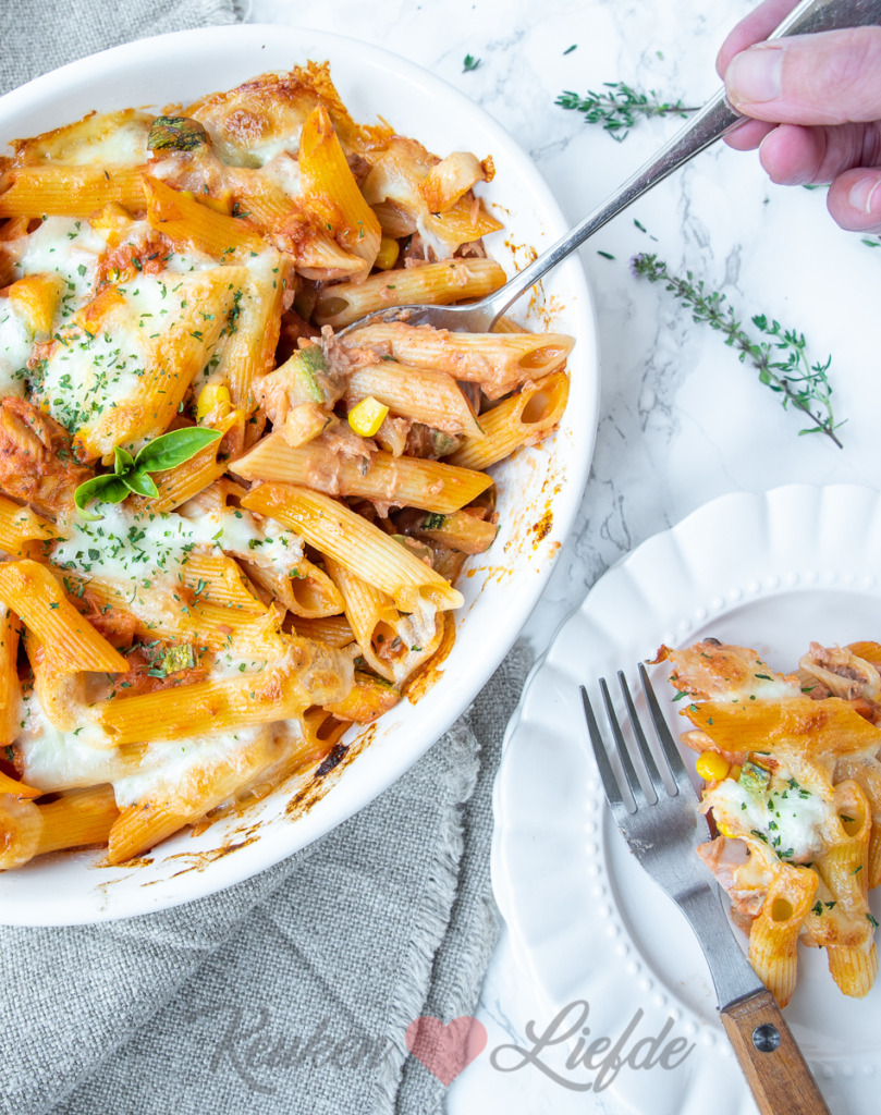 Pasta gratin met courgette en tonijn Pasta gratin met courgette en tonijn