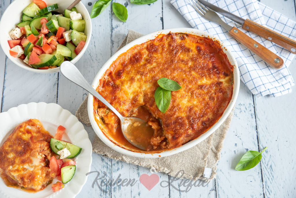 Courgettelasagne met kipgehakt