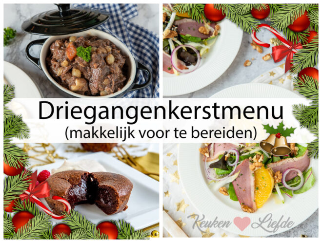 Driegangenkerstmenu (makkelijk voor te bereiden)