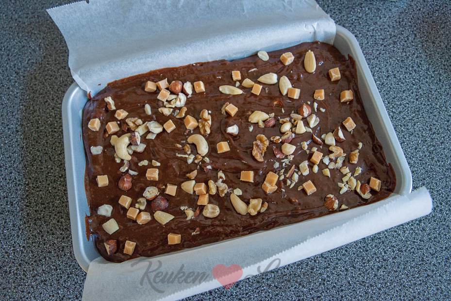 Brownie met fudge en noten