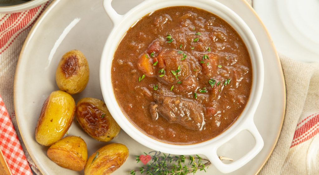 Stoofvlees met pompoen uit de slowcooker