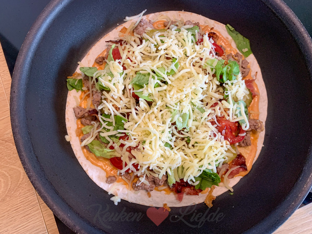 Broodje hamburger quesadilla