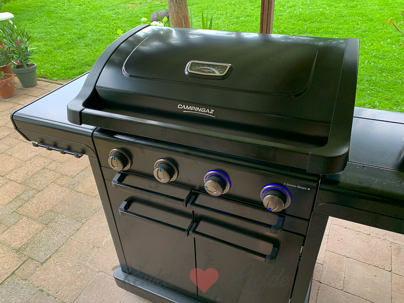 Spaanse paella van de barbecue Spaanse paella van de barbecue