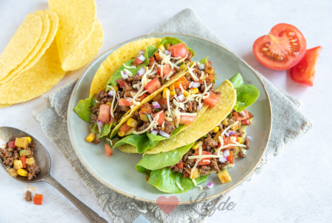 Mexicaanse taco’s met gehakt en groenten