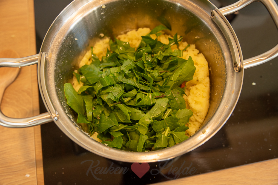 Italiaanse rucolastamppot