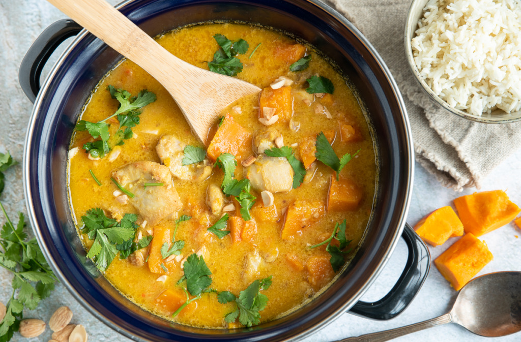 Currypannetje met kip en pompoen