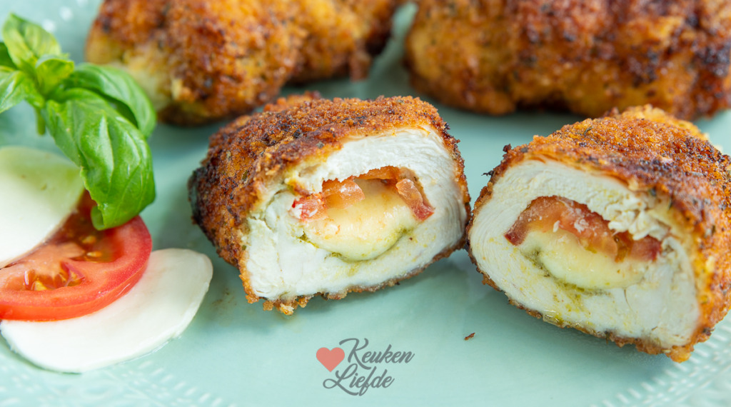 Gevulde kipschnitzel caprese