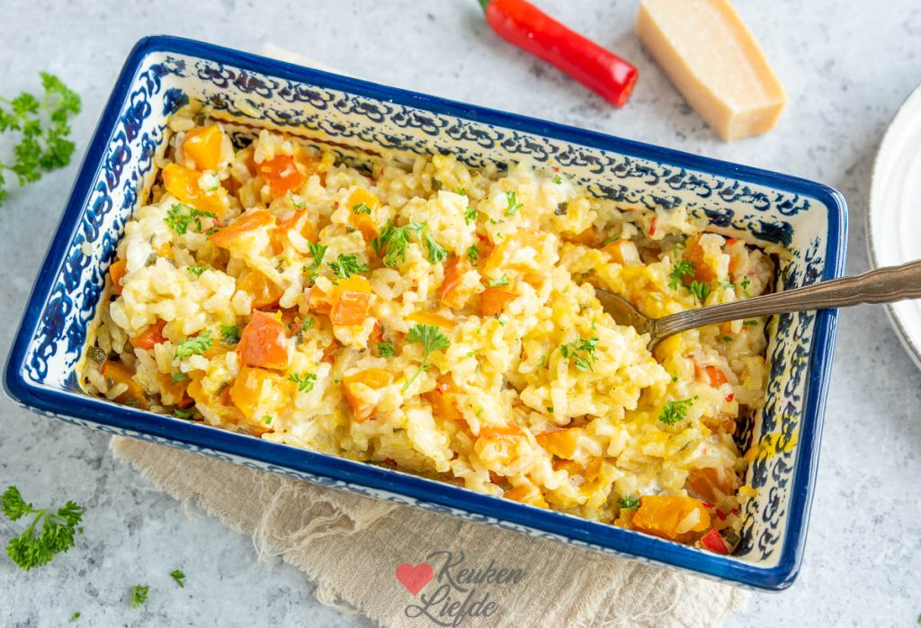 Pompoenrisotto uit de oven