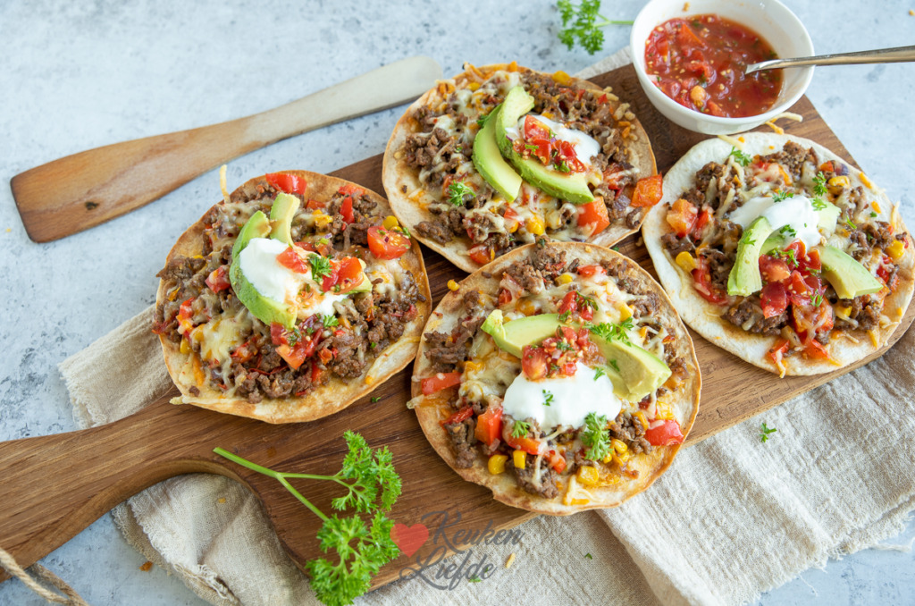 Tostada met gehakt Tostada met gehakt